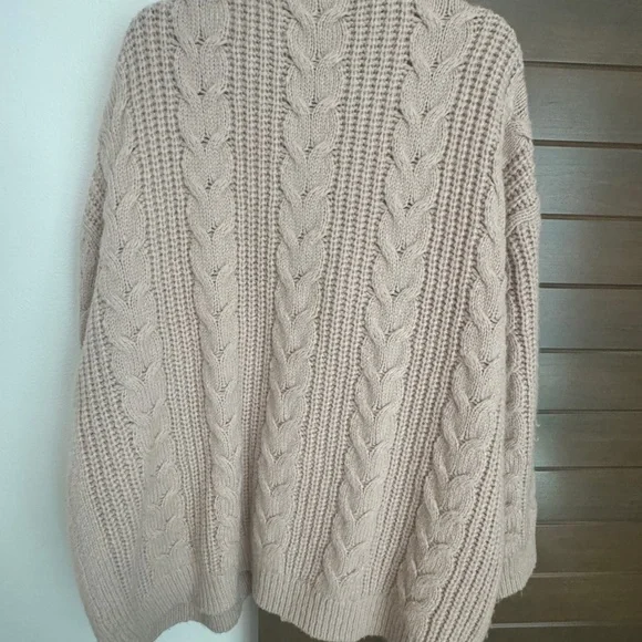Jenni Kayne Cream Cable Knit Sweater XL
